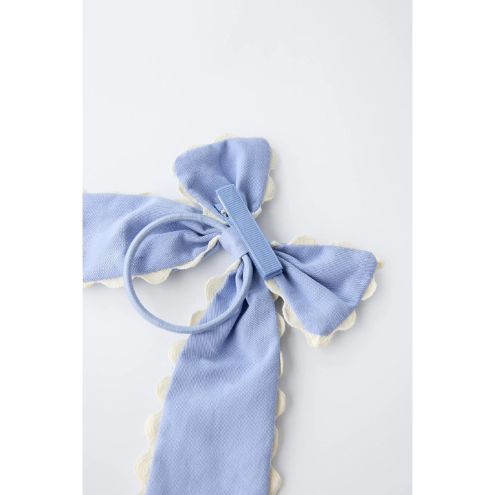 РЕЗИНКА ДЛЯ ВОЛОС С БАНТОМ И ВОЛНИСТОЙ ОТДЕЛКОЙ