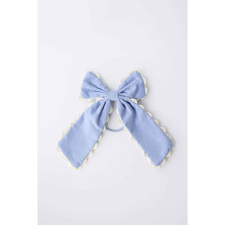 РЕЗИНКА ДЛЯ ВОЛОС С БАНТОМ И ВОЛНИСТОЙ ОТДЕЛКОЙ