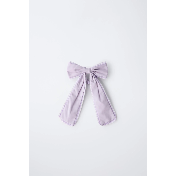 РЕЗИНКА ДЛЯ ВОЛОС С БАНТОМ В КЛЕТКУ ВИШИ