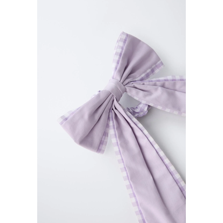 РЕЗИНКА ДЛЯ ВОЛОС С БАНТОМ В КЛЕТКУ ВИШИ