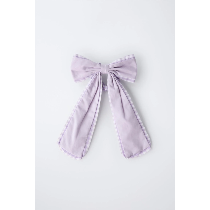 РЕЗИНКА ДЛЯ ВОЛОС С БАНТОМ В КЛЕТКУ ВИШИ