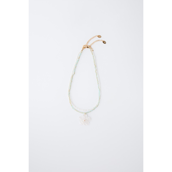 ОЖЕРЕЛЬЕ ИЗ БУСИН С ЦВЕТКОМ