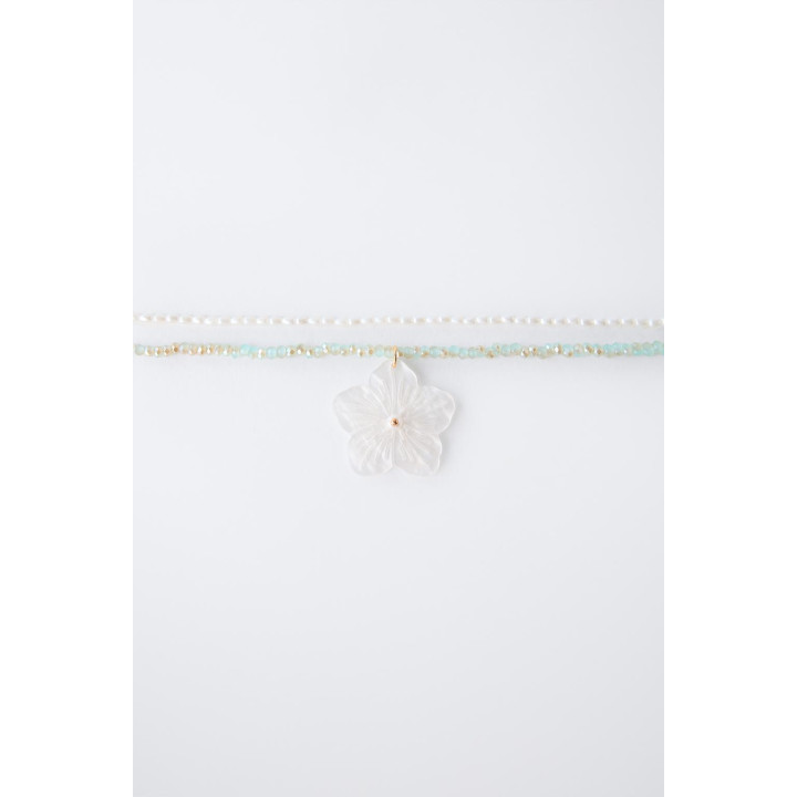 ОЖЕРЕЛЬЕ ИЗ БУСИН С ЦВЕТКОМ