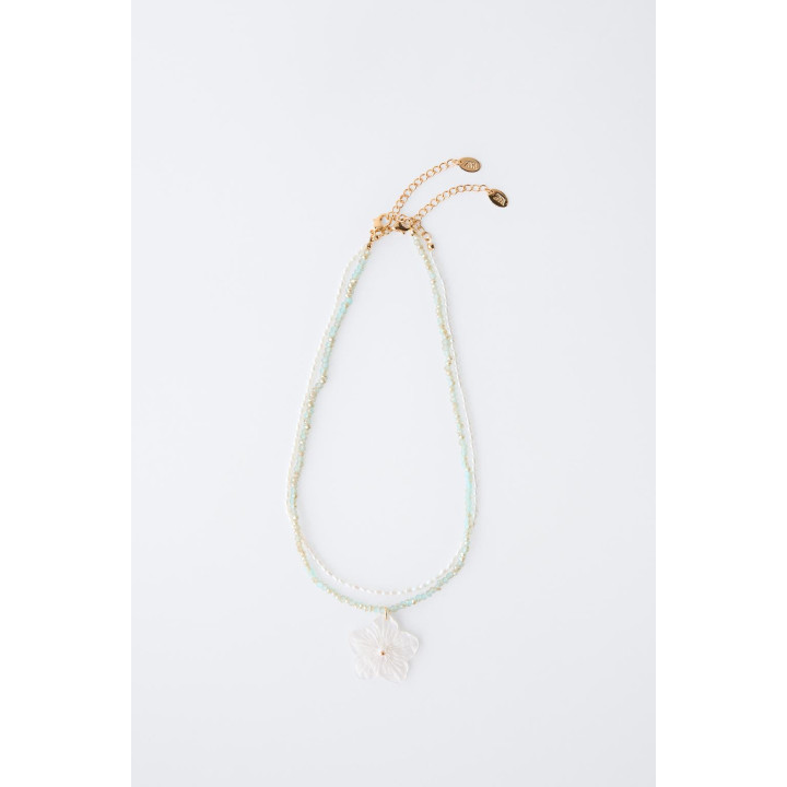 ОЖЕРЕЛЬЕ ИЗ БУСИН С ЦВЕТКОМ