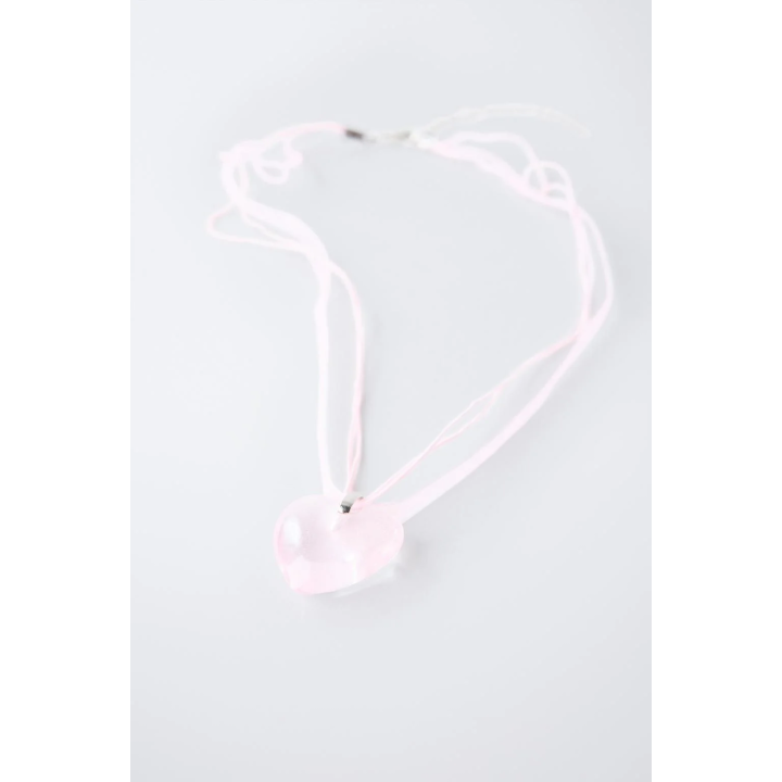 ОЖЕРЕЛЬЕ-ШНУРОК ИЗ ОРГАНЗЫ С СЕРДЦЕМ