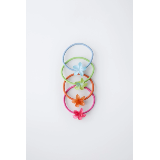 НАБОР ИЗ ЧЕТЫРЕХ РЕЗИНОК ДЛЯ ВОЛОС С ЦВЕТАМИ