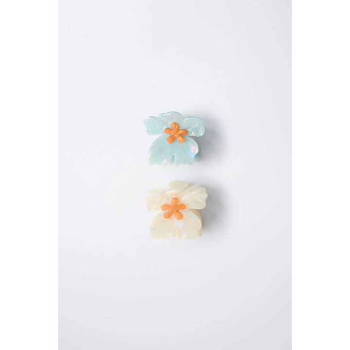 НАБОР ИЗ 2 ЗАКОЛОК ДЛЯ ВОЛОС С ЦВЕТОЧНЫМ ПРИНТОМ