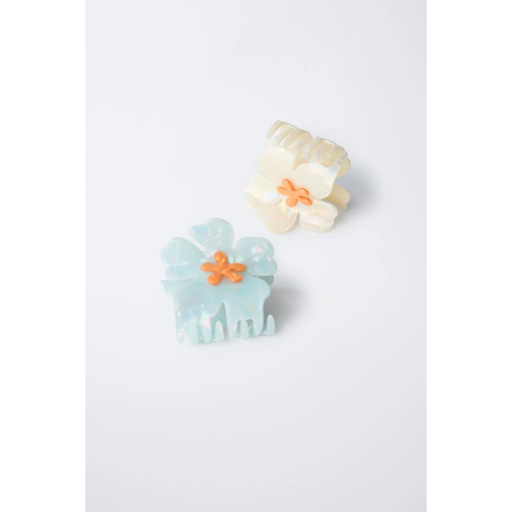 НАБОР ИЗ 2 ЗАКОЛОК ДЛЯ ВОЛОС С ЦВЕТОЧНЫМ ПРИНТОМ