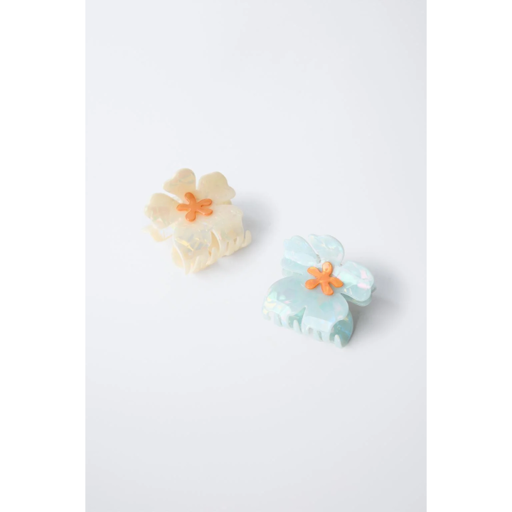 НАБОР ИЗ 2 ЗАКОЛОК ДЛЯ ВОЛОС С ЦВЕТОЧНЫМ ПРИНТОМ