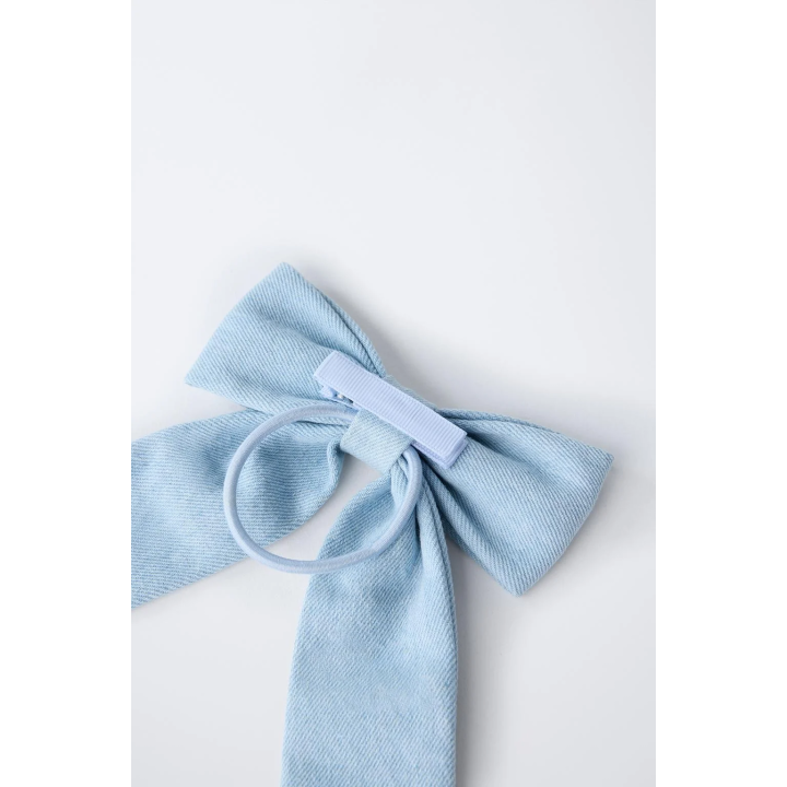 ДЖИНСОВАЯ РЕЗИНКА ДЛЯ ВОЛОС С БАНТОМ