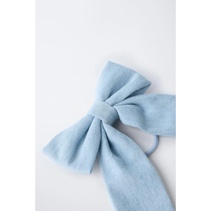 ДЖИНСОВАЯ РЕЗИНКА ДЛЯ ВОЛОС С БАНТОМ