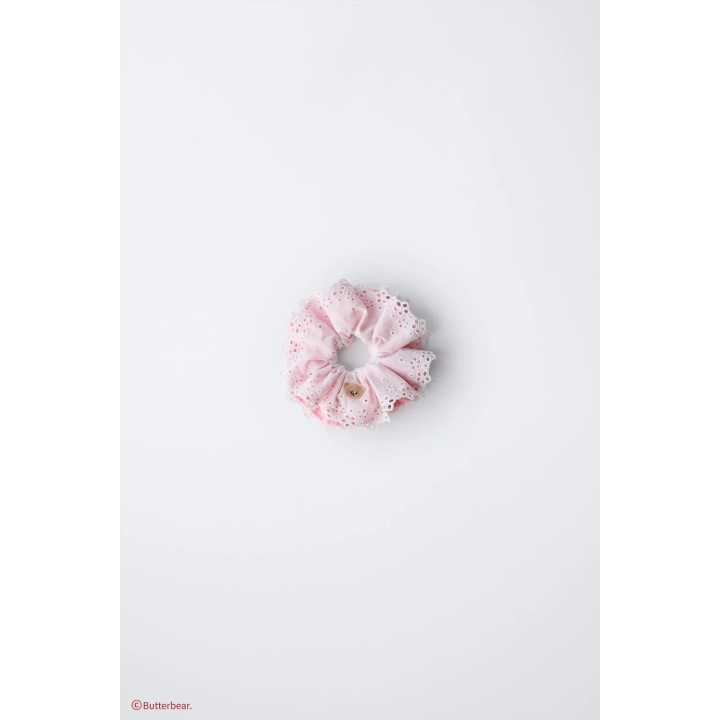 Резинка для волос butterbear © с двойным тканевым декором и вышивкой