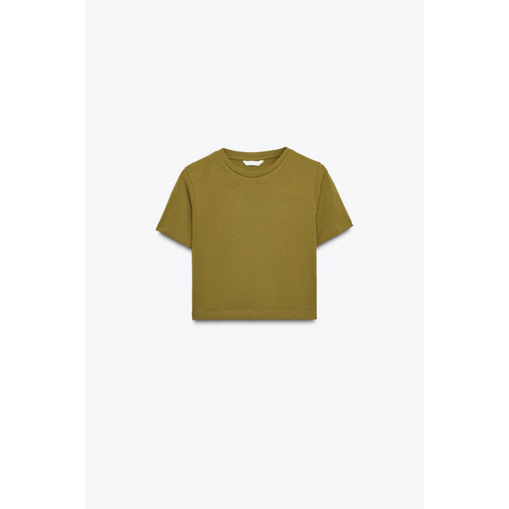 УКОРОЧЕННАЯ ФУТБОЛКА ИЗ ЭЛАСТИЧНОЙ ТКАНИ