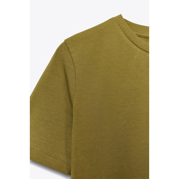 УКОРОЧЕННАЯ ФУТБОЛКА ИЗ ЭЛАСТИЧНОЙ ТКАНИ