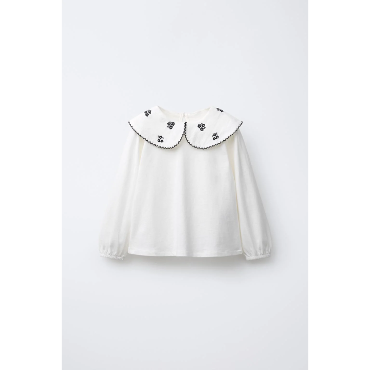 ФУТБОЛКА С КРУГЛЫМ ВОРОТНИКОМ И ВЫШИВКОЙ