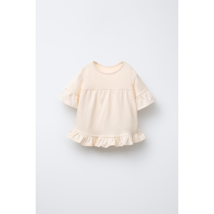 ОДНОТОННАЯ ФУТБОЛКА С ВОЛАНАМИ