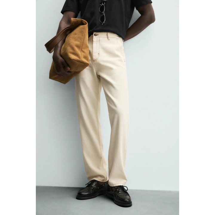 БРЮКИ С КОНТРАСТНОЙ ДЕКОРАТИВНОЙ СТРОЧКОЙ