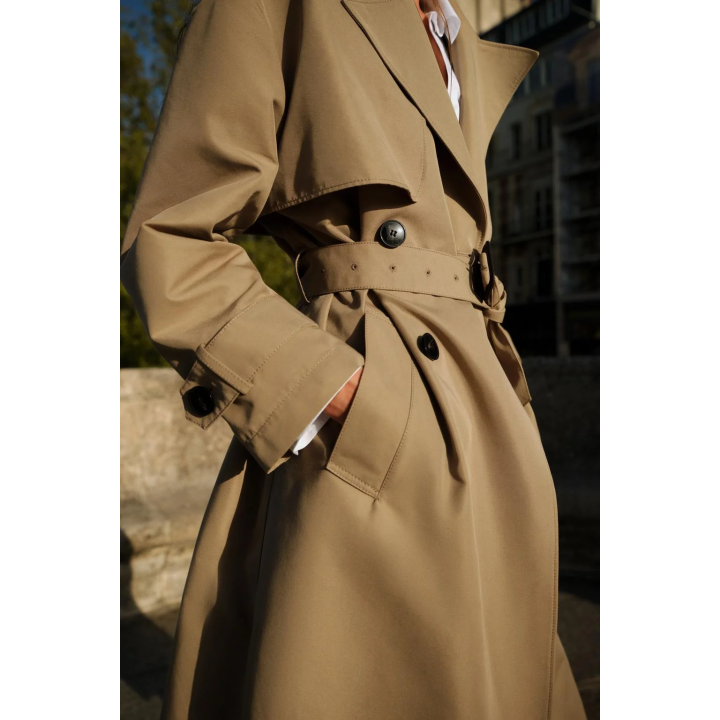 ДЛИННЫЙ ДВУБОРТНЫЙ ТРЕНЧ С ПОЯСОМ