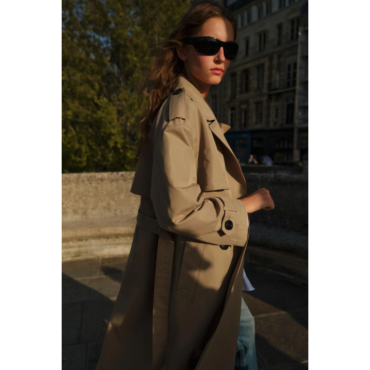 ДЛИННЫЙ ДВУБОРТНЫЙ ТРЕНЧ С ПОЯСОМ