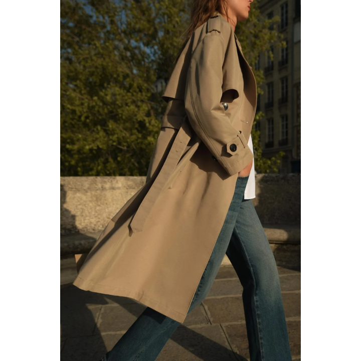 ДЛИННЫЙ ДВУБОРТНЫЙ ТРЕНЧ С ПОЯСОМ