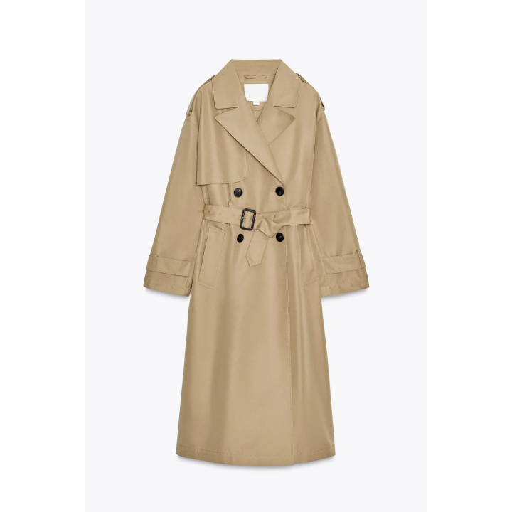 ДЛИННЫЙ ДВУБОРТНЫЙ ТРЕНЧ С ПОЯСОМ