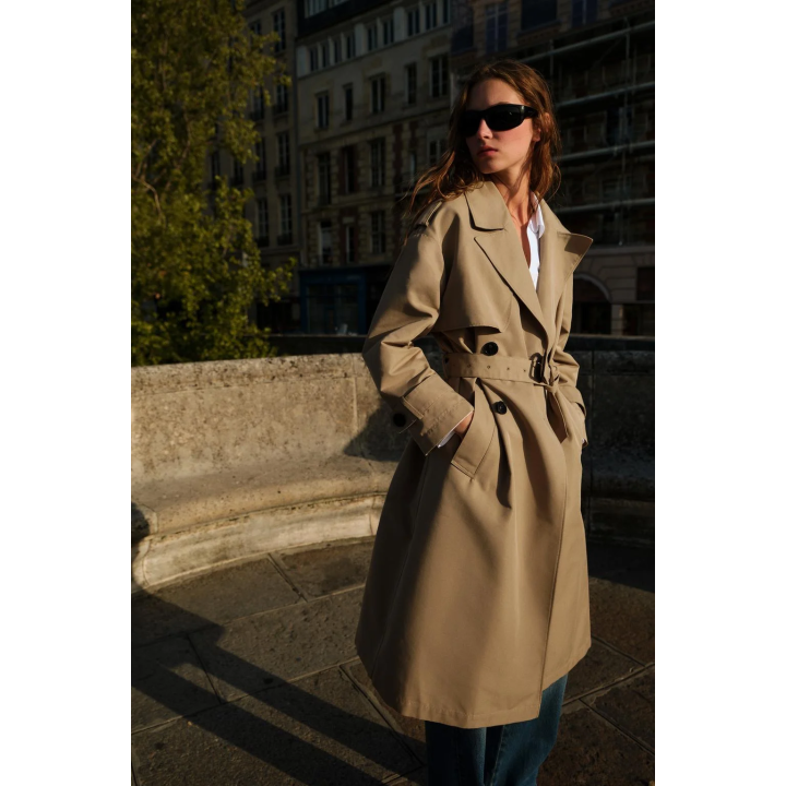 ДЛИННЫЙ ДВУБОРТНЫЙ ТРЕНЧ С ПОЯСОМ