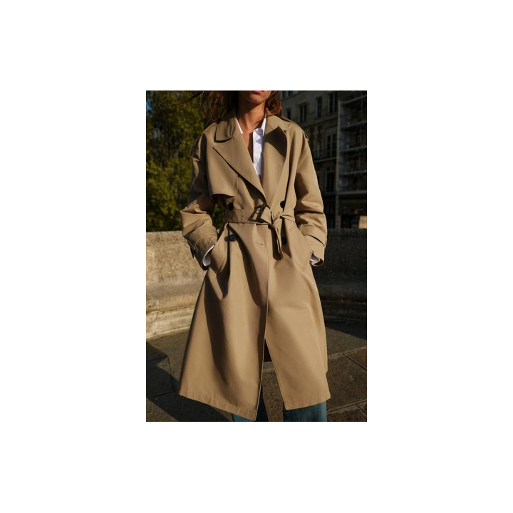 ДЛИННЫЙ ДВУБОРТНЫЙ ТРЕНЧ С ПОЯСОМ