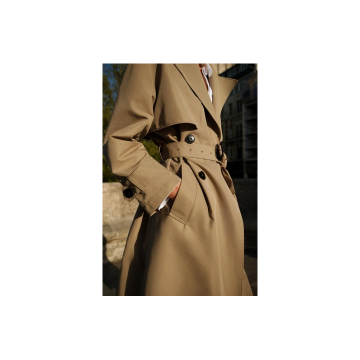 ДЛИННЫЙ ДВУБОРТНЫЙ ТРЕНЧ С ПОЯСОМ