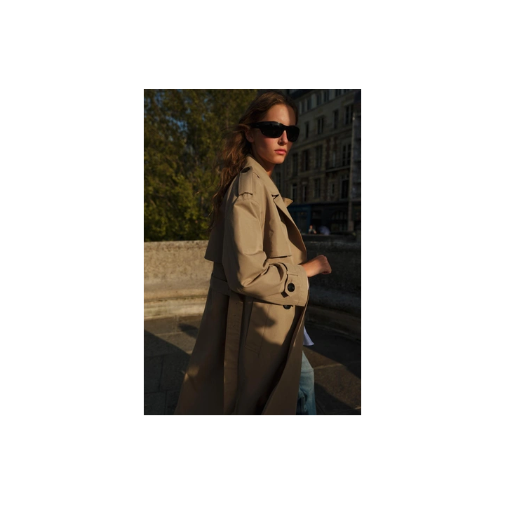 ДЛИННЫЙ ДВУБОРТНЫЙ ТРЕНЧ С ПОЯСОМ