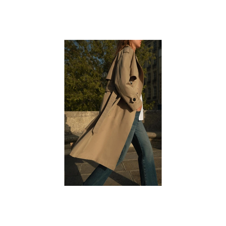 ДЛИННЫЙ ДВУБОРТНЫЙ ТРЕНЧ С ПОЯСОМ