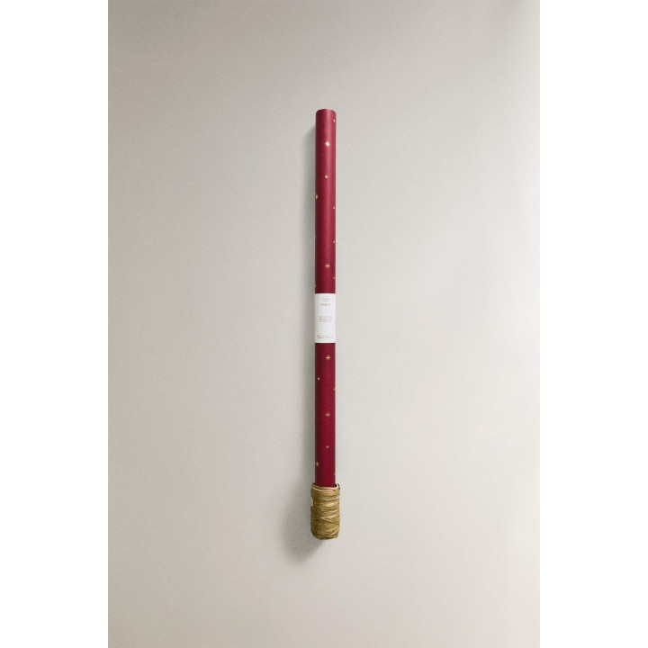 Набор для упаковки подарков с новогодней звездой из бумаги и лентой с бантом