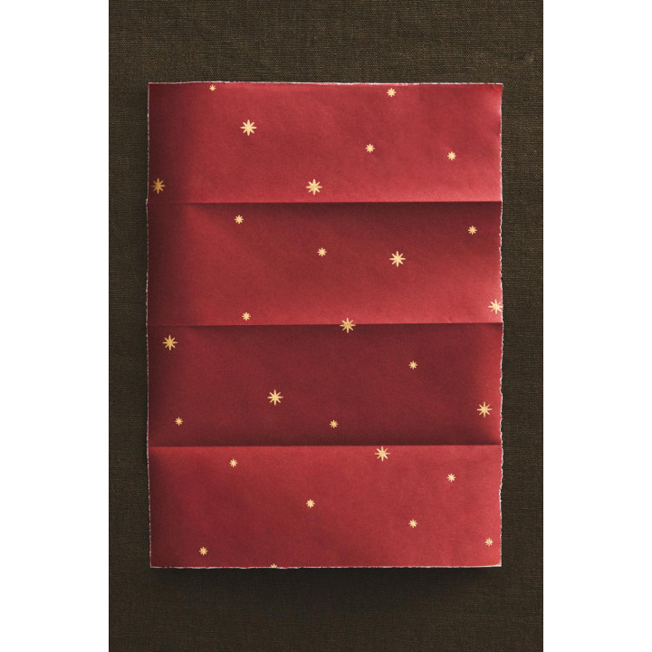 Набор для упаковки подарков с новогодней звездой из бумаги и лентой с бантом