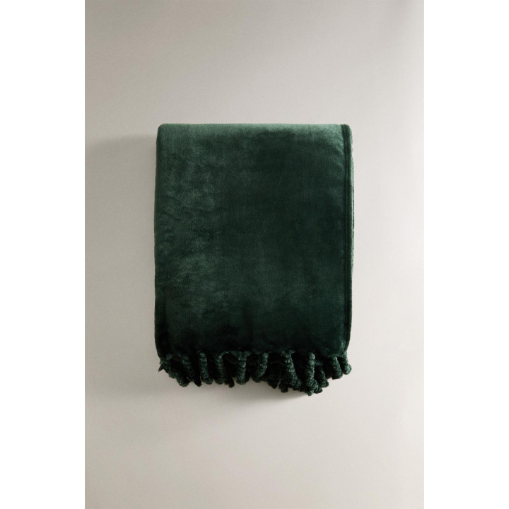 Плед из флиса с бахромой