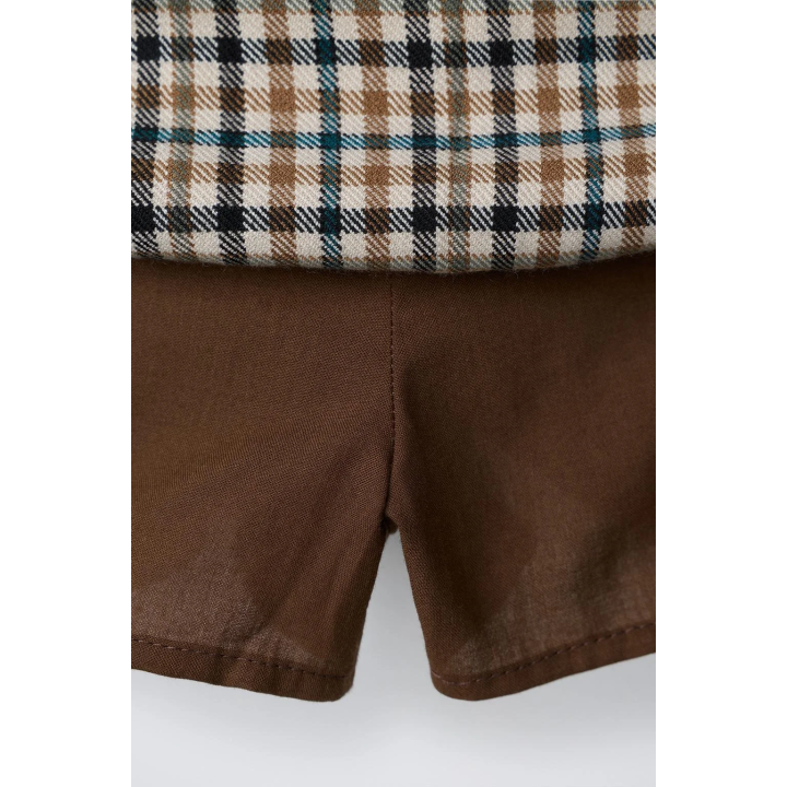 ЮБКА-ШОРТЫ В КЛЕТКУ СО СКЛАДКАМИ