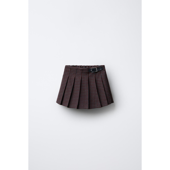 ЮБКА-ШОРТЫ В КЛЕТКУ С ПРЯЖКОЙ