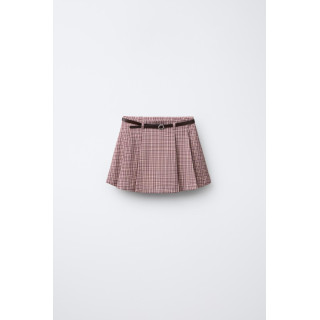 ЮБКА-ШОРТЫ В КЛЕТКУ С РЕМНЕМ