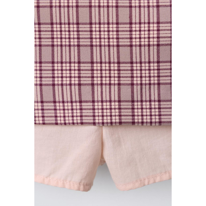 ЮБКА-ШОРТЫ В КЛЕТКУ С РЕМНЕМ