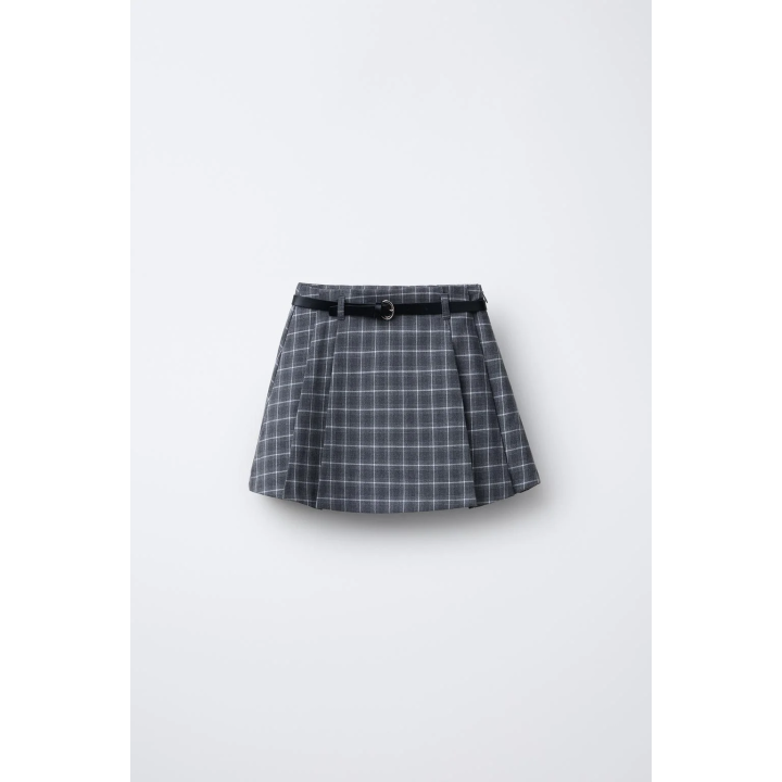 ЮБКА-ШОРТЫ В КЛЕТКУ С РЕМНЕМ