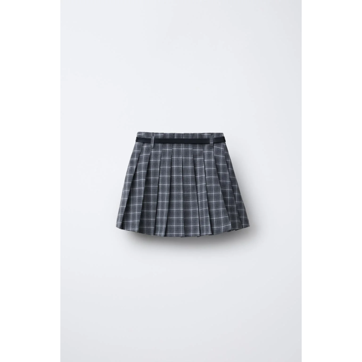 ЮБКА-ШОРТЫ В КЛЕТКУ С РЕМНЕМ