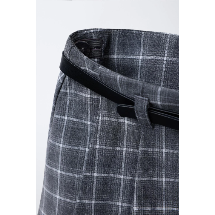 ЮБКА-ШОРТЫ В КЛЕТКУ С РЕМНЕМ