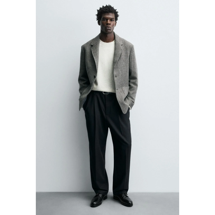 Кожаные туфли с начёсом