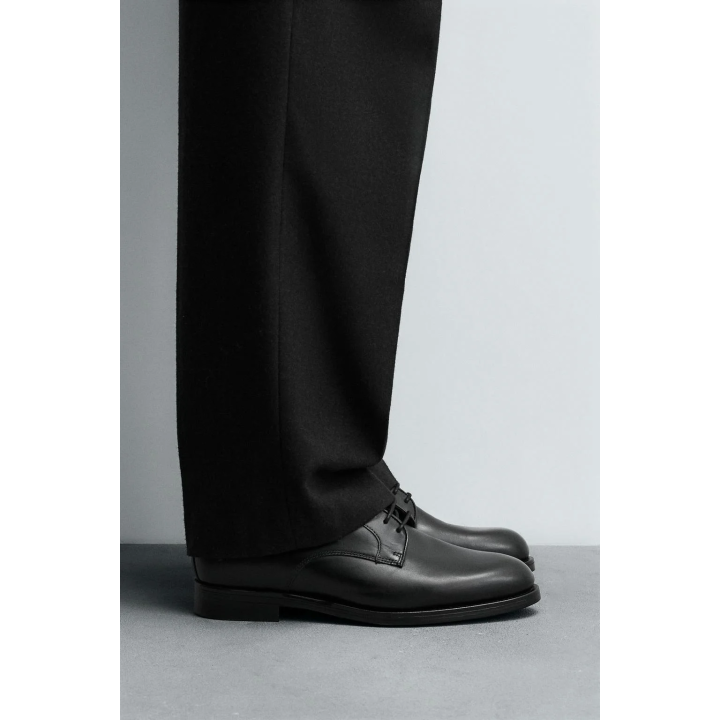 Кожаные туфли с начёсом