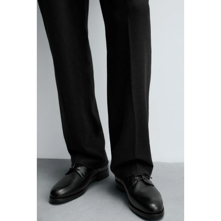 Кожаные туфли с начёсом