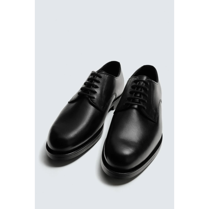 Кожаные туфли с начёсом