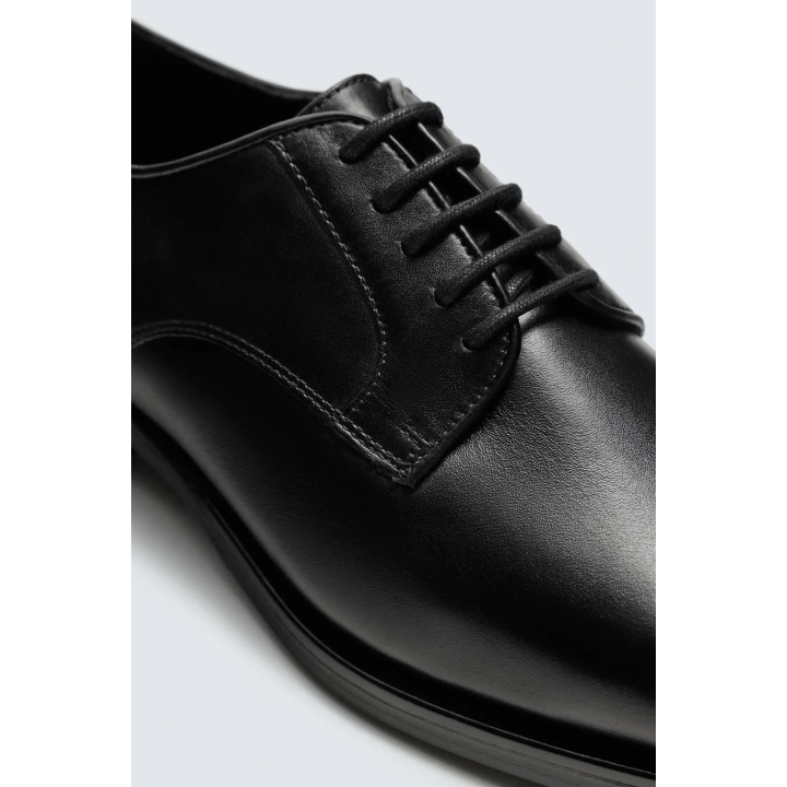 Кожаные туфли с начёсом