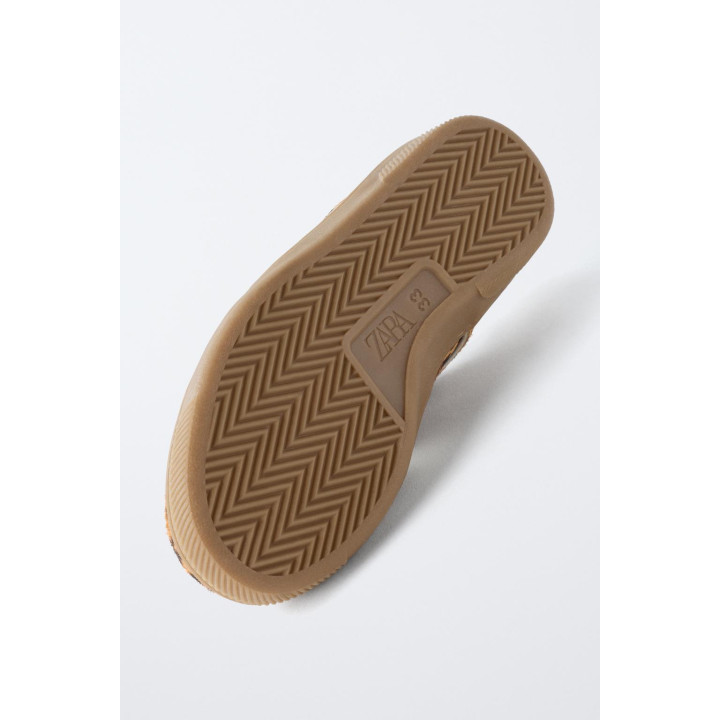 Кроссовки из кожи с леопардовым принтом