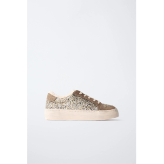 КРОССОВКИ БЛЕСТЯЩИЕ ИЗ ИСКУССТВЕННОЙ ОВЧИНЫ