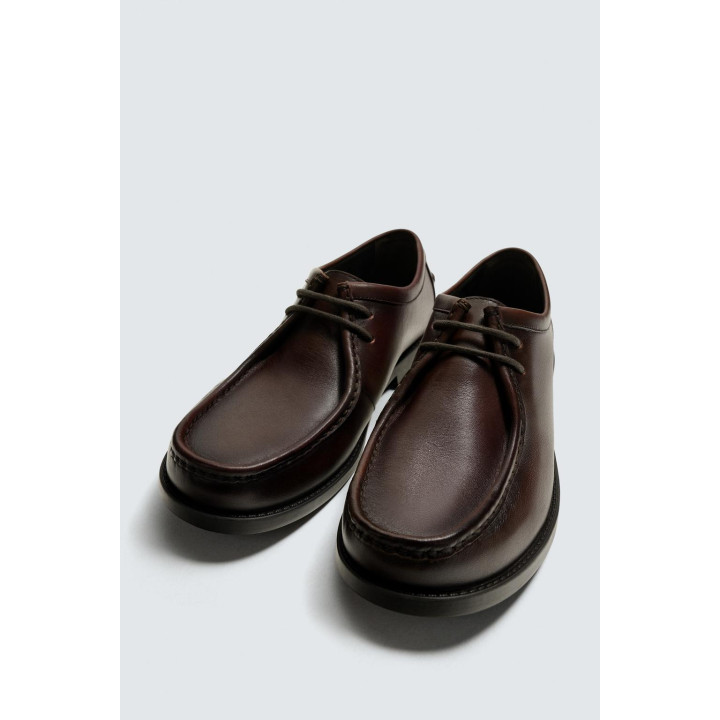 КОЖАНЫЕ ТУФЛИ СО ШНУРОВКОЙ
