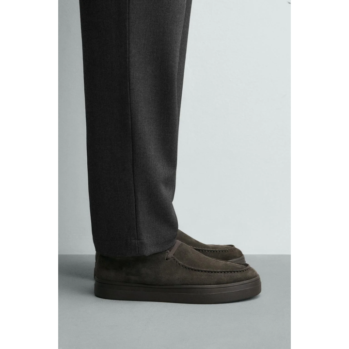 Кожаные туфли с мокасиновым мысом