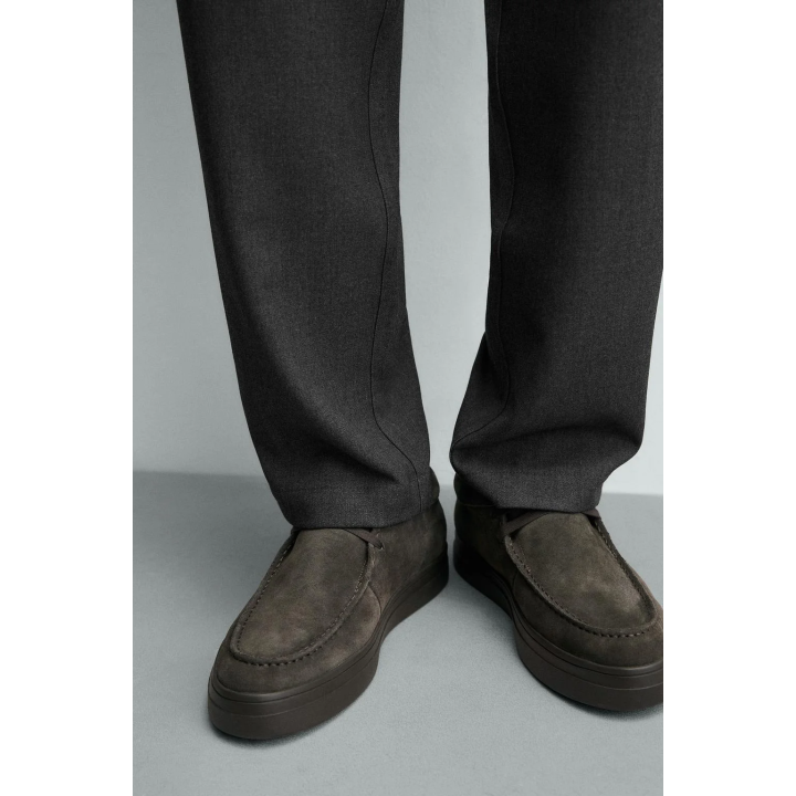 Кожаные туфли с мокасиновым мысом